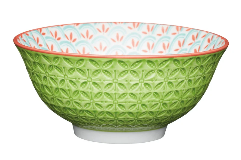 Bol en grès émaillé KitchenCraft motif géométrique vert
