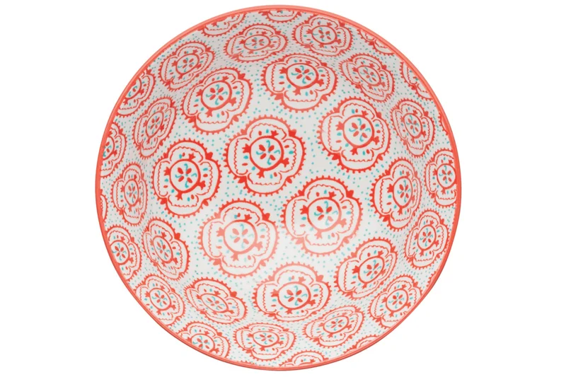 Bol en grès émaillé KitchenCraft motif floral jaune et rouge