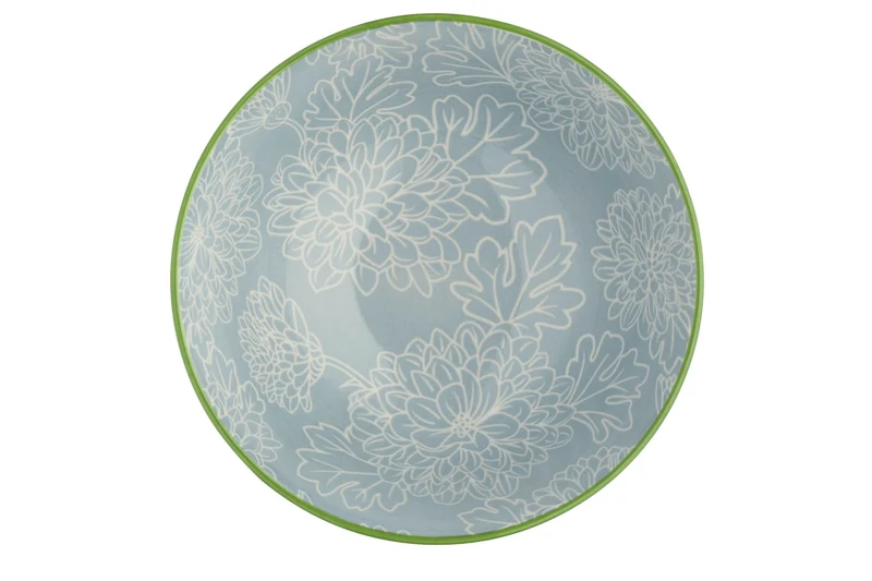 Bol en grès émaillé Kitchen Craft à motif floral gris et rouge