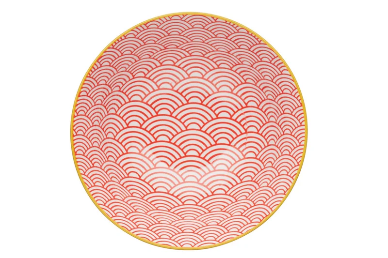 Bol en grès émaillé KitchenCraft motif arc bleu et rouge