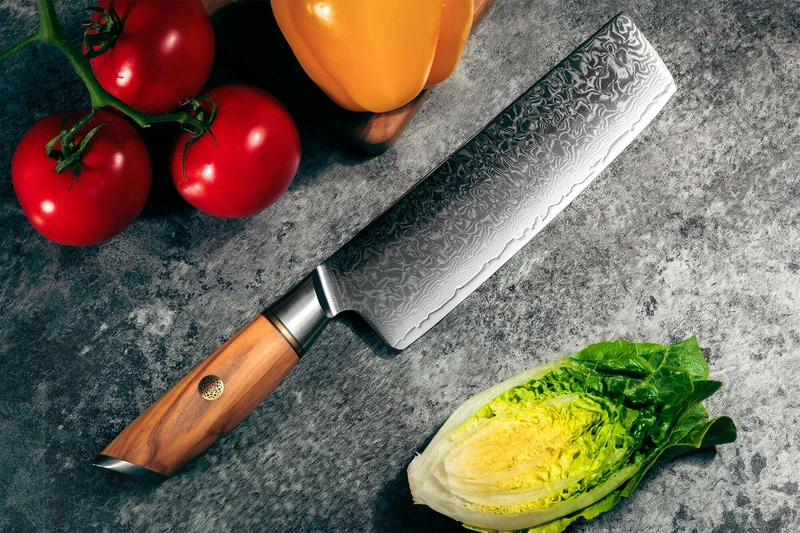 Couteau nakiri Fukito Olive Damas 14Cr 17cm