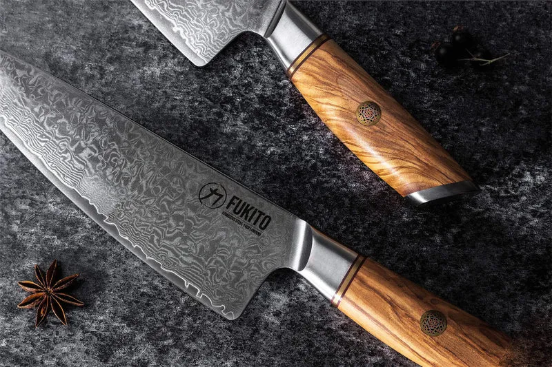 Couteau de chef Fukito Olive Damas 14Cr 21cm