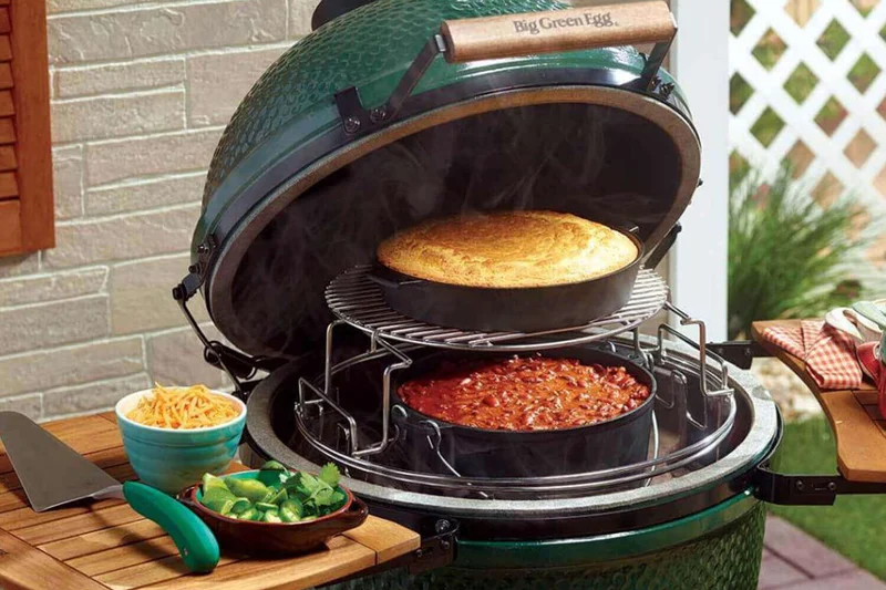 Tablettes latérales en bois d'acacia pour barbecue Big Green Egg Small