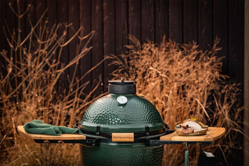 Tablettes latérales en bois d'acacia pour barbecue Big Green Egg Small