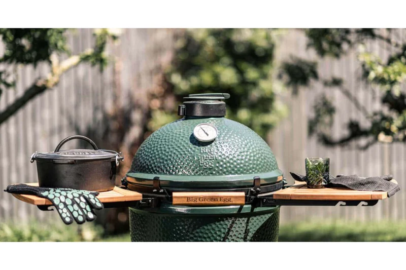 Tablettes latérales en bois d'acacia pour barbecue Big Green Egg Small