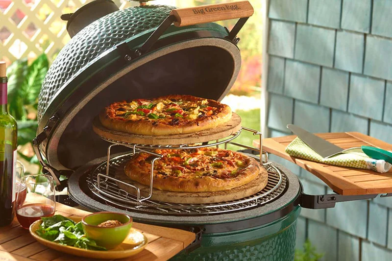 Tablettes latérales en bois d'acacia pour barbecue Big Green Egg MiniMax