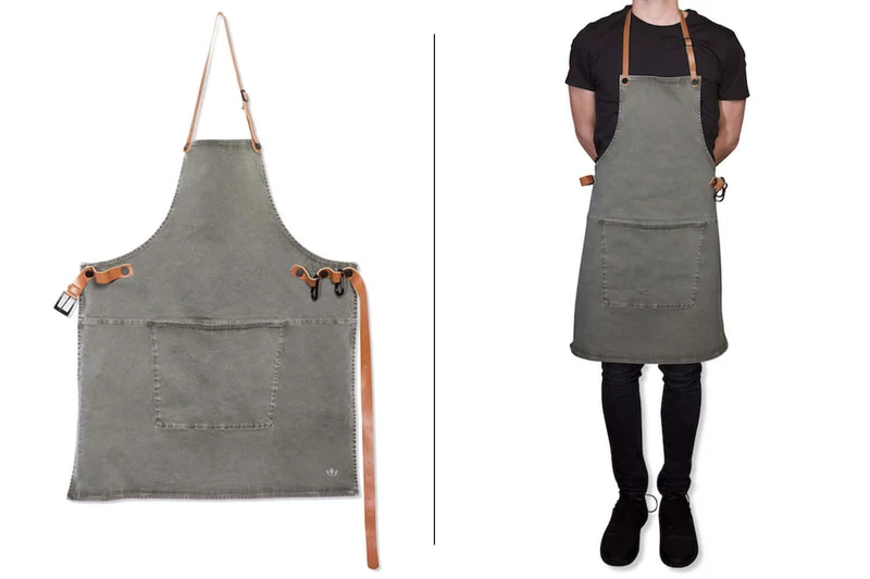 Tablier de barbecue DutchDeluxes en coton et cuir