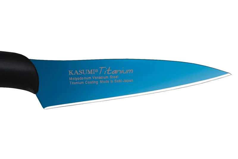 Couteau d'office Kasumi Titanium bleu lame 8cm