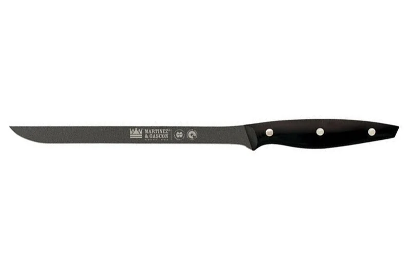 Couteau à saumon lame flexible 23cm manche noir M&G