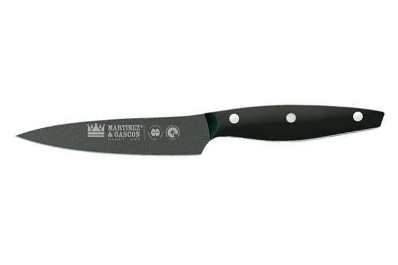 Couteau d'office lame anti-adhérente 11cm manche noir M&G
