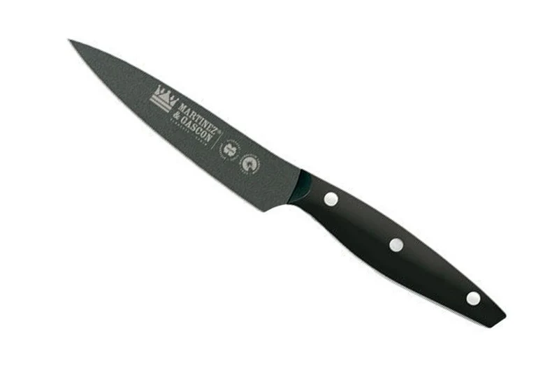 Couteau d'office lame anti-adhérente 11cm manche noir M&G