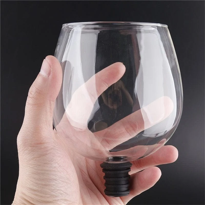 Verre à vin vissable sur bouteille