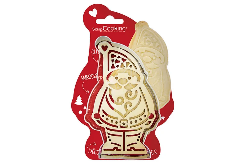 Emporte pièce Scrapcooking Père Noël + embosseur en bois