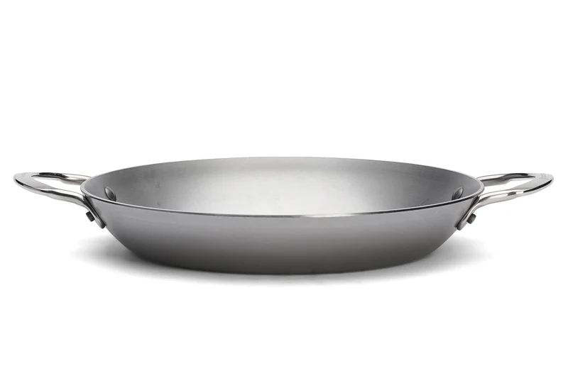 Poêle à Paëlla De Buyer Mineral B Element en fer 2 anses inox rivetées 28cm