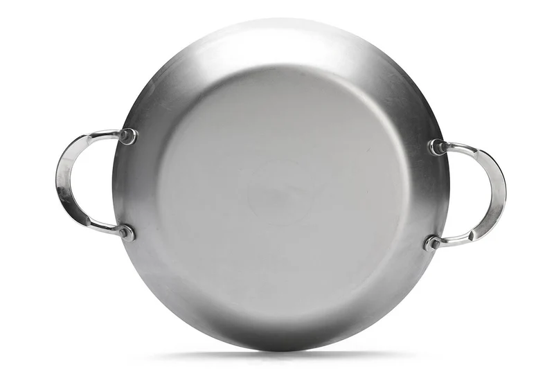 Poêle à Paëlla De Buyer Mineral B Element en fer 2 anses inox rivetées 28cm