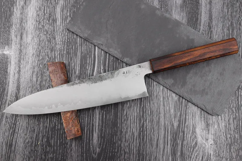 Couteau de chef 24cm japonais artisanal Hado Kirisame Shirogami