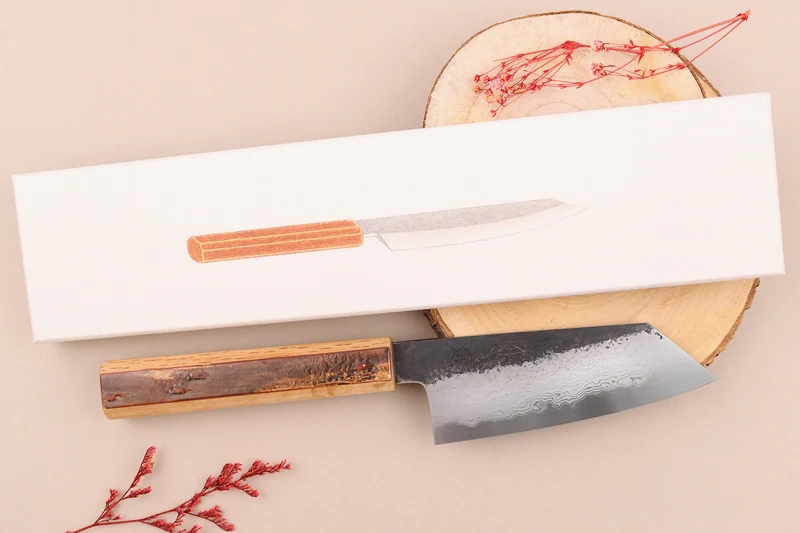 Couteau ko bunka 13,5cm japonais artisanal Hado Sumi B1D manche en cerisier