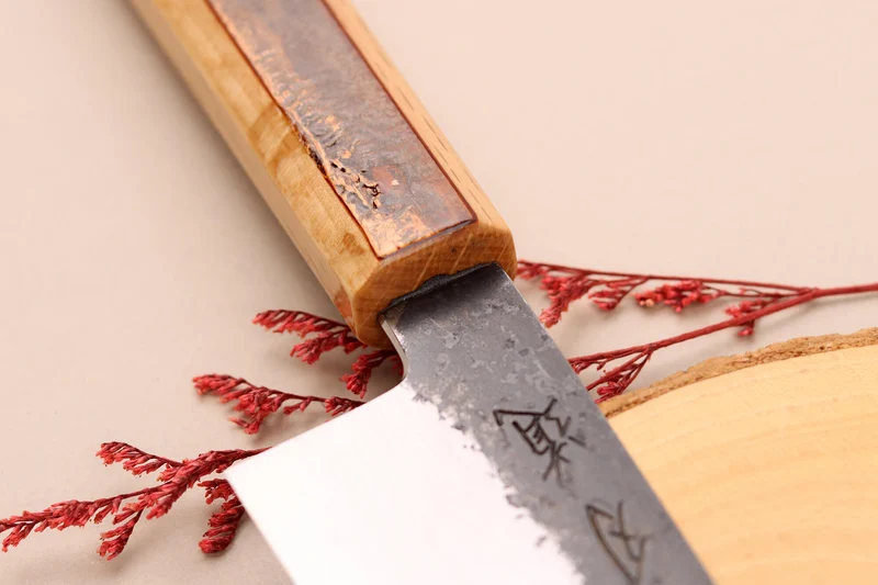 Couteau ko bunka 13,5cm japonais artisanal Hado Sumi B1D manche en cerisier