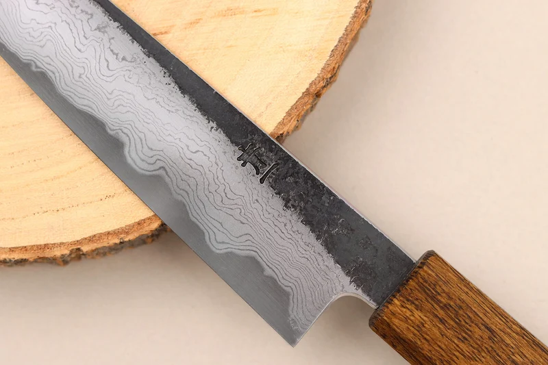 Couteau universel 15cm japonais artisanal Hado Sumi B1D manche en chêne