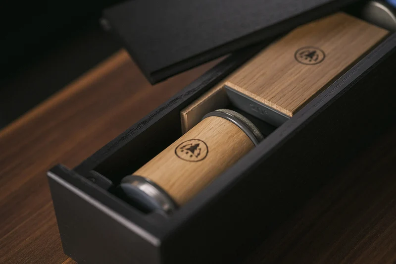 Boîte de rangement artisanale HORL® 3 en frêne massif