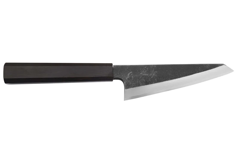 Couteau honesuki 15cm japonais artisanal Hatsukokoro Shirasagi manche en ébène
