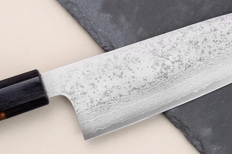 Couteau santoku 16,5cm japonais artisanal Makoto Kurosaki VG7 Damas