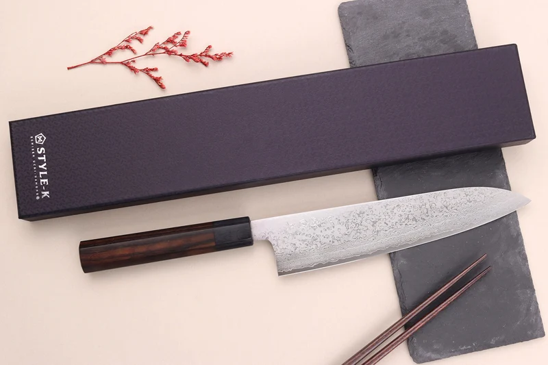 Couteau de chef 21cm japonais artisanal Makoto Kurosaki VG7 Damas