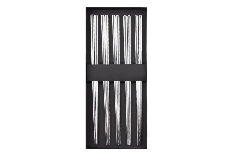 Set de 5 paires de baguettes chinoises en inox Kutoyama