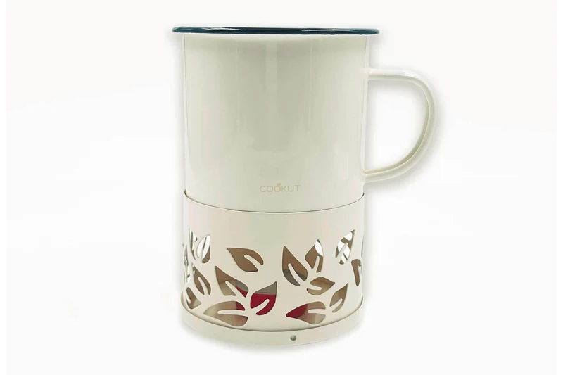 Mug à thé Cookut Sixtea chauffé à la bougie blanc