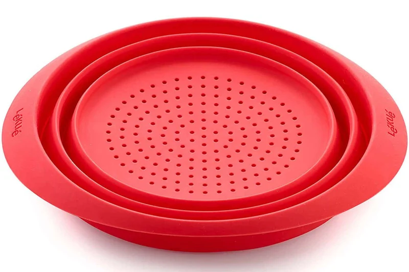 Passoire rétractable Lékué ø23cm en silicone Platinum