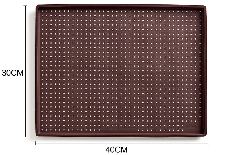 Tapis à pizza Lékué 30x40cm en silicone Platinum marron