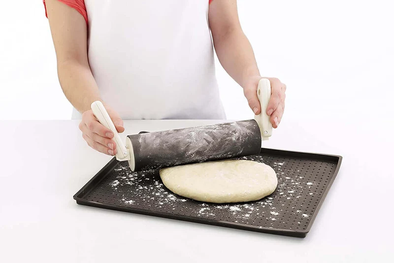 Tapis à pizza Lékué 30x40cm en silicone Platinum marron