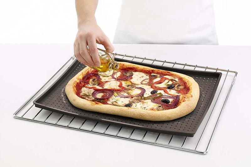 Tapis à pizza Lékué 30x40cm en silicone Platinum marron