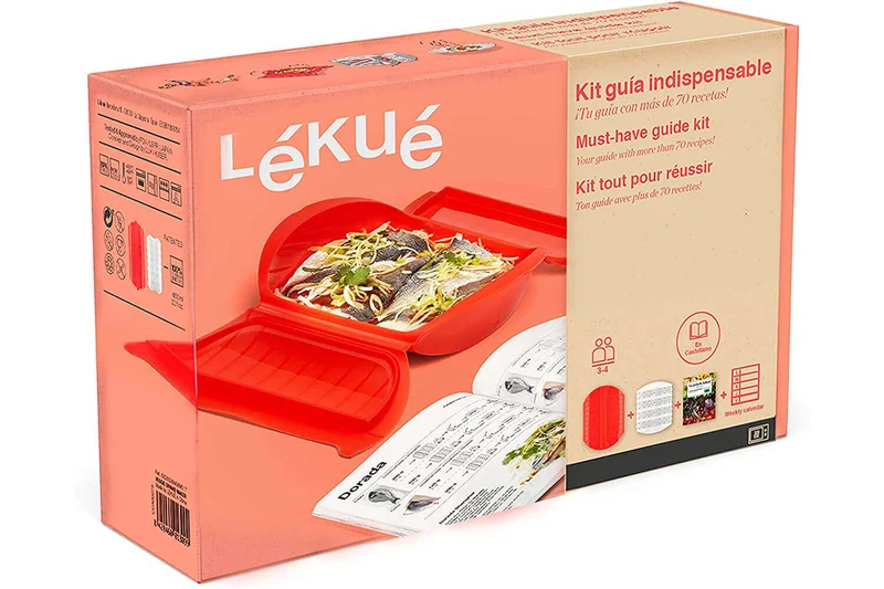 Kit coffret vapeur 3-4 personnes Lékué Tout pour réussir - Guide 70 recettes