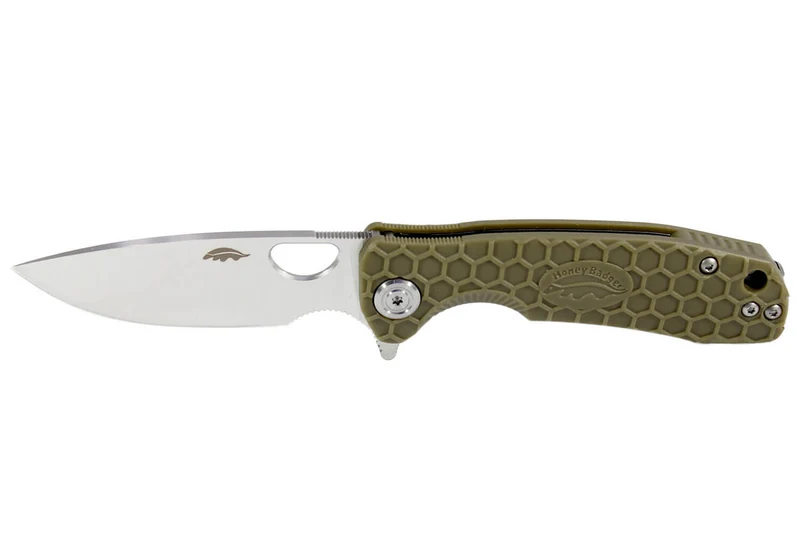 Couteau pliant Honey Badger Flipper Small 01HO010 manche nylon / fibres de verre vert kaki 9,4cm