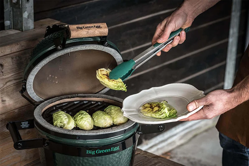 Pince à barbecue Big Green Egg en acier inoxydable et embouts en silicone 40cm