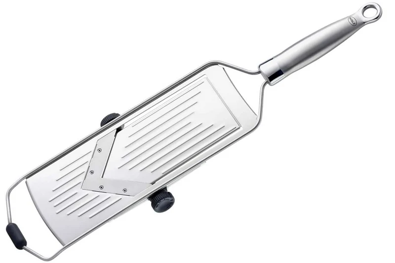 Mandoline Rösle Supercut en acier inoxydable 18/10 avec poussoir