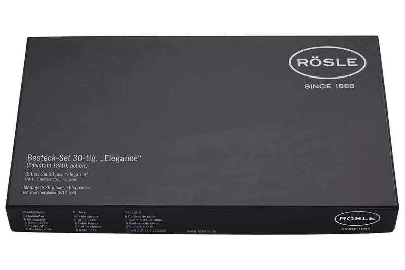Ménagère 30 couverts Rösle Élégance en acier inoxydable 18/10
