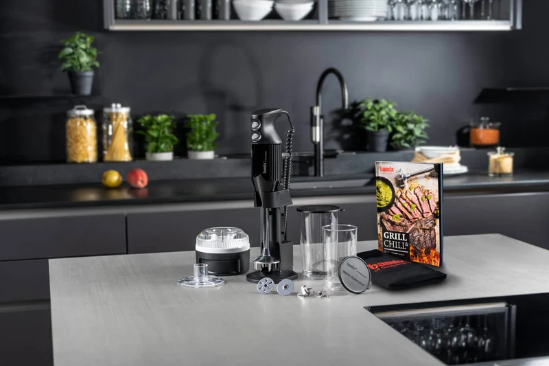 Coffret Bamix Barbecue M200 Deluxe noir - accessoires + tablier + livre de recettes