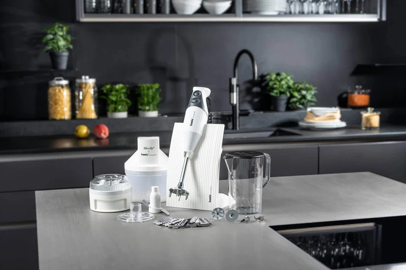 Coffret Bamix SuperBox blanc - Bamix M200 Swissline + SliceSy et accessoires