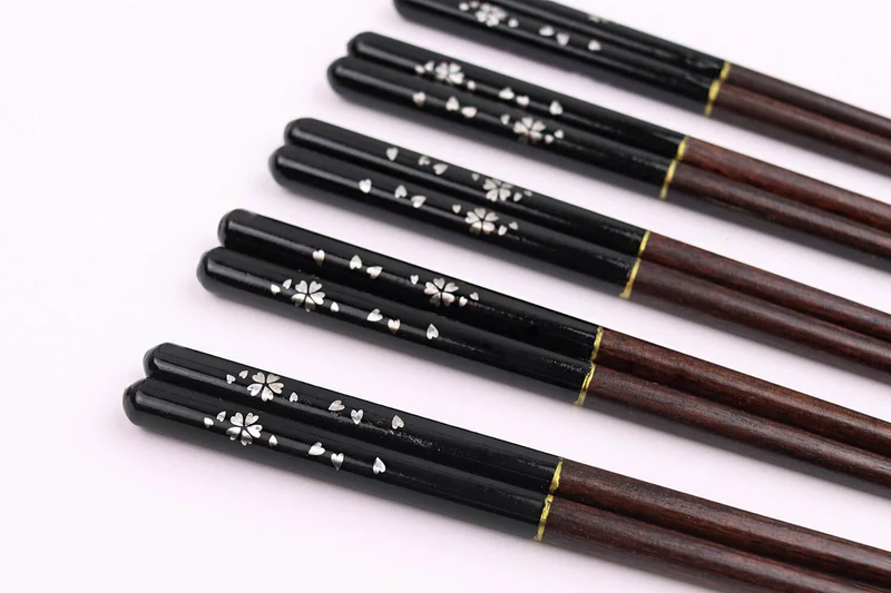 Set de 5 paires de baguettes chinoises Kutoyama en bois de nanmu 23cm