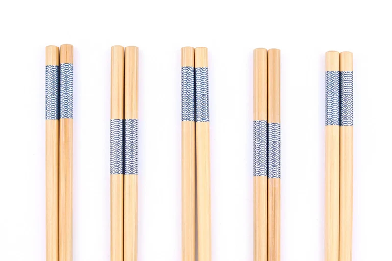 Set de 5 paires de baguettes chinoises en bambou Kutoyama - Modèle 2