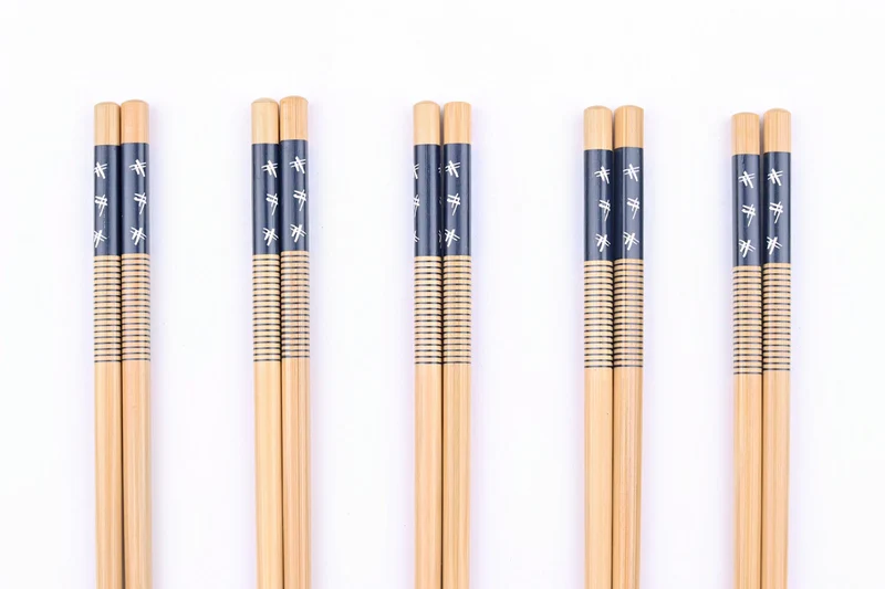 Set de 5 paires de baguettes chinoises en bambou Kutoyama - Modèle 3