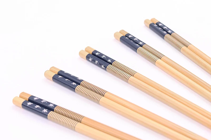 Set de 5 paires de baguettes chinoises en bambou Kutoyama - Modèle 3