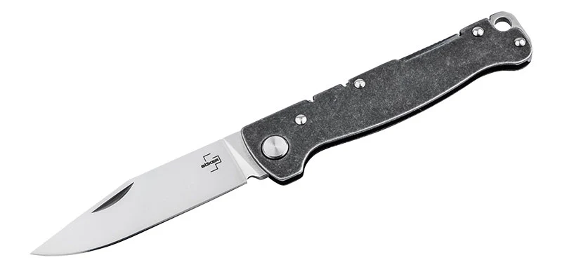 Couteau Gris Clip point Boker Plus Atlas Backlock
