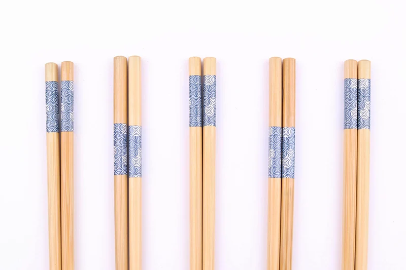 Set de 5 paires de baguettes chinoises en bambou Kutoyama - Modèle 5