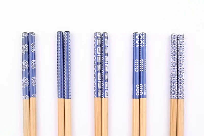 Set de 5 paires de baguettes chinoises en bambou Kutoyama - Modèle 9