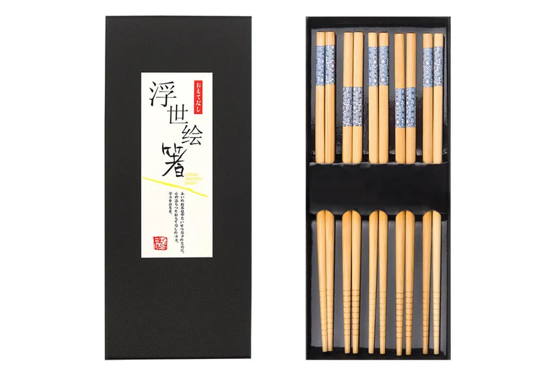 Set de 5 paires de baguettes chinoises en bambou Kutoyama - Modèle 10
