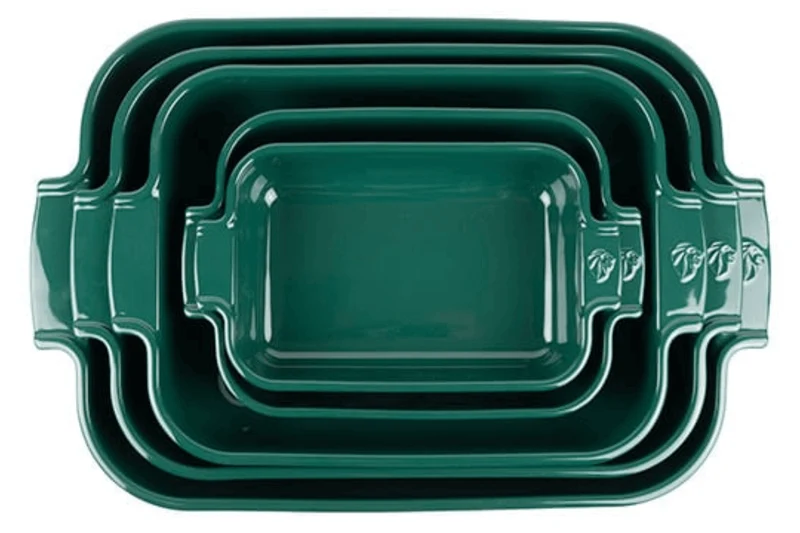 Plat four rectangle Peugeot Appolia en céramique vert forêt