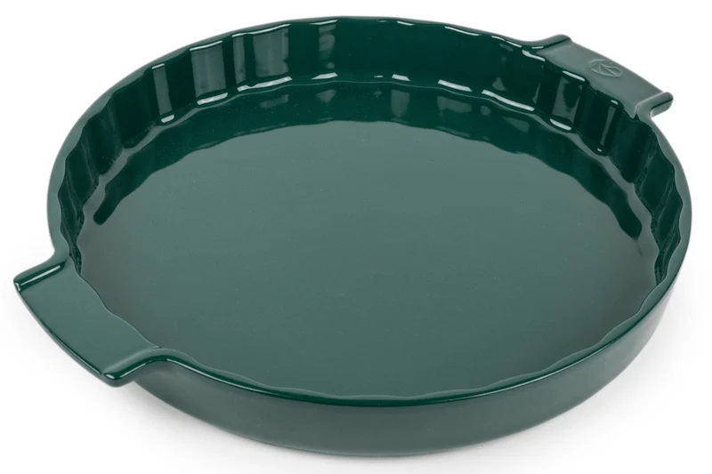 Plat à tarte Peugeot Appolia en céramique vert forêt diamètre 30cm